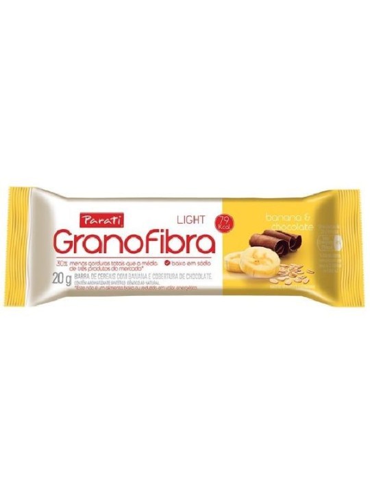 Barra Cereal Granofibra Light Banana/Choco 24X20Gr Granofibra - Display C/24