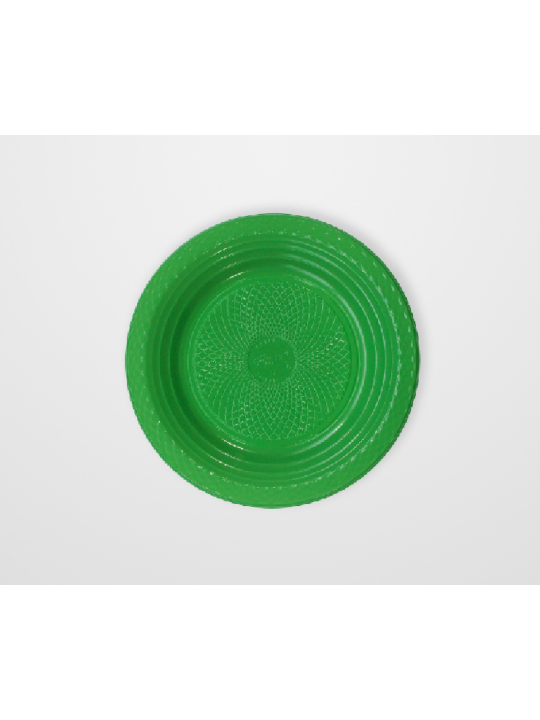 Prato Plast Verde Escuro 15Cm Salgados-Bolo Forfest - Pacote C/10 Un