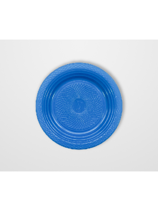 Prato Plast Azul Escuro 15 Cm Salgados-Bolo Forfest - Pacote C/10 Un