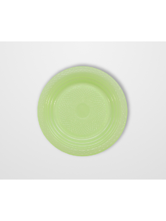 Prato Plast Neon Verde 15 Cm Salgados-Bolo Forfest - Pacote C/10 Un