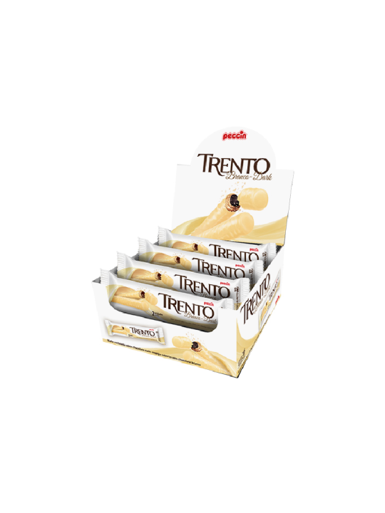 Trento Wafer Rolinhos Rech Choc Branco 16X2Un 512Gr