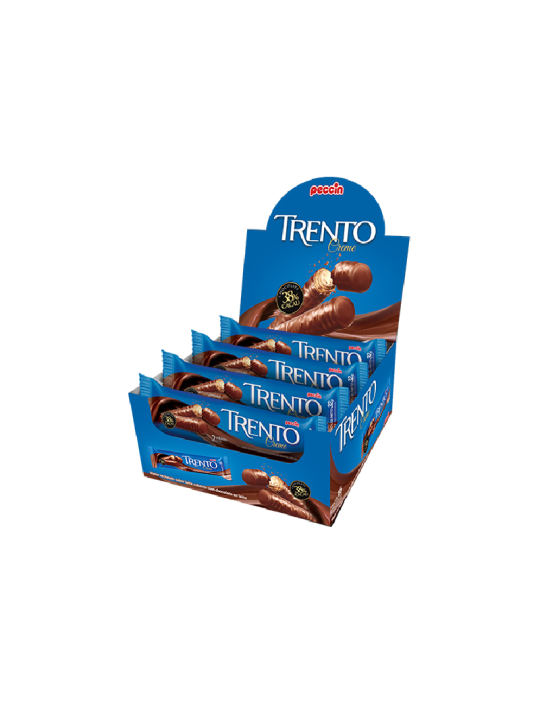 Trento Wafer Rolinhos Rech Creme 16X2Un 512Gr Peccin - Display C/16