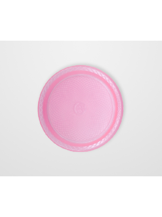 Prato Plast Neon Rosa 15 Cm Salgados-Bolo Forfest - Pacote C/10 Un