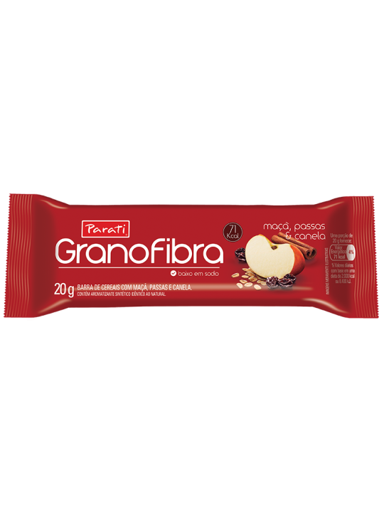 Barra Cereal Granofibra Maca/Canela/Passas 24X20Gr Granofibra