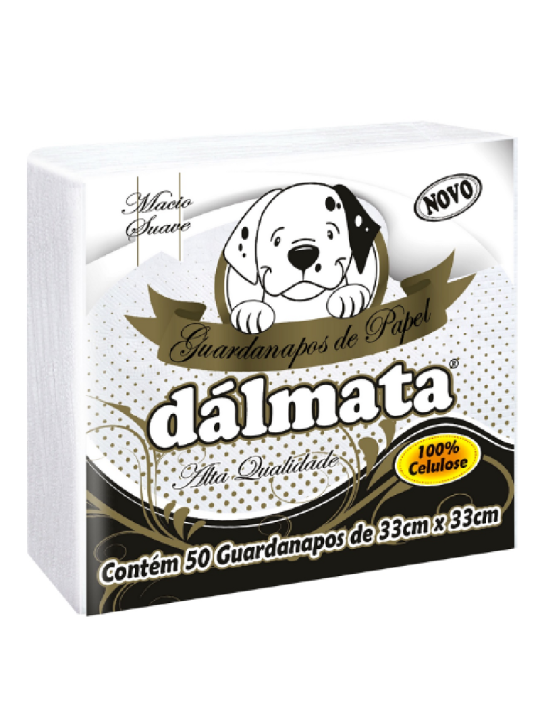 Guardanapo Mesa 33X32,5 100% Celulose Br Dalmata - Pacote C/50 Un