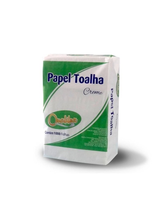 Papel Toalha Creme 20X21 2 Dobras C/1000 Qualilux - Pacote