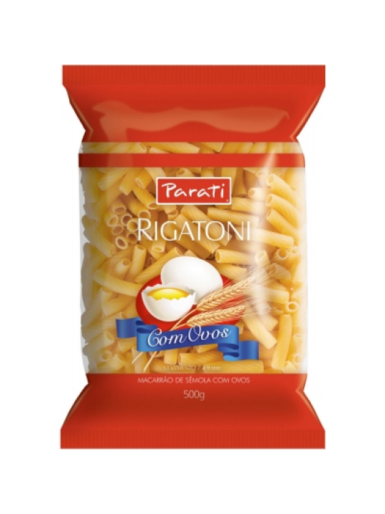 Macarrao C/Ovos Rigatoni 500Gr Parati - Pacote