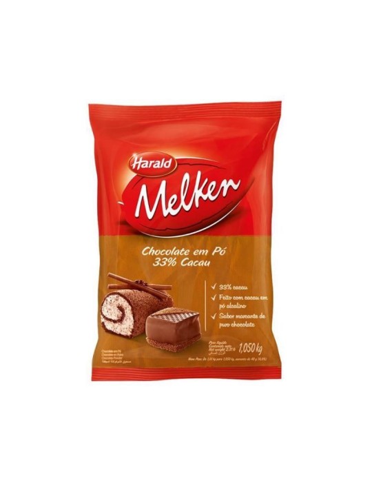 Chocolate Em Po 33% Cacau Melken 1,010Kg Harald - Pacote