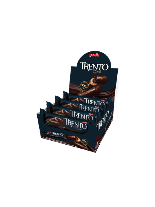 Trento Wafer Rolinhos Dark 55% Cacau 16X32G Peccin - Display C/16