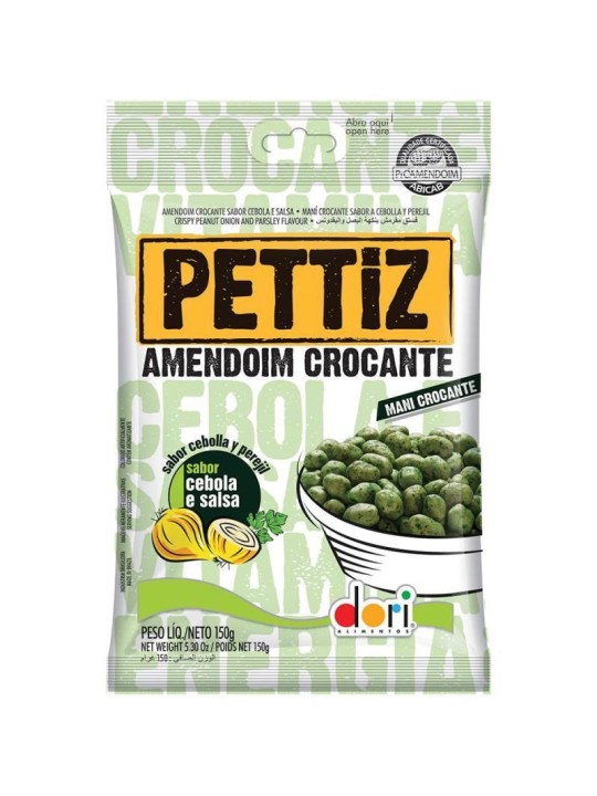 Amendoim Pettiz Cebol/Salsa Croc 50Gr Dori - Pacote