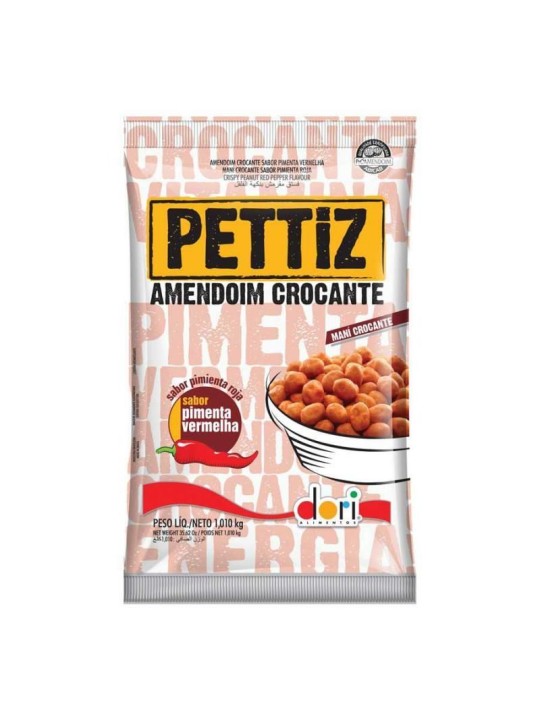 Amendoim Pettiz Pimenta Vermelha Croc 50Gr Dori - Pacote