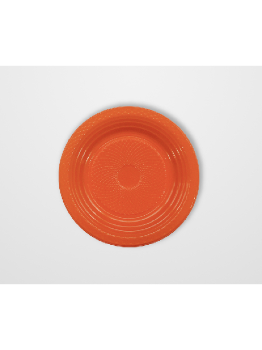 Prato Plast Neon Laranja 15 Cm Salgados-Bolo Forfest - Pacote C/10 Un