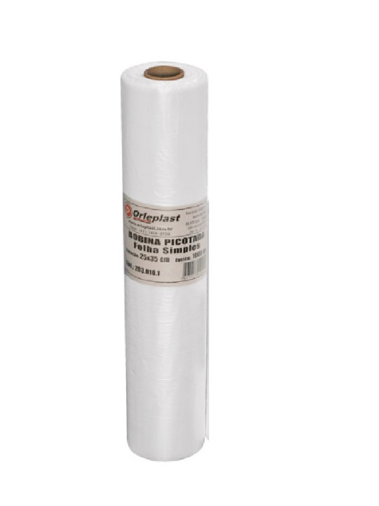 Bobina Picot P/Frios Folha Simples 25X35 C/1000 Orleplast - Unidade