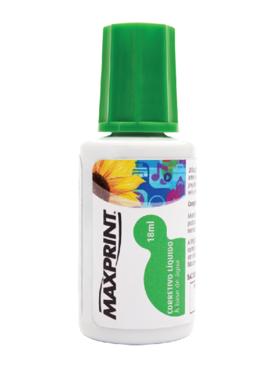 Corretivo Liquido 18Ml Maxprint - Unidade