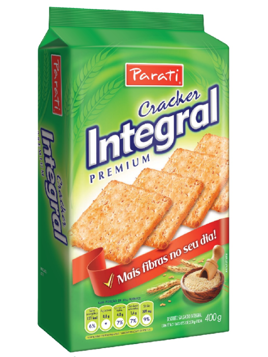 Biscoito Salgado Cracker Integral 400Gr