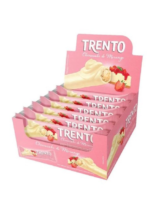 Trento Wafer Rolinhos Cheesecake De Morango 16X2Un 512Gr