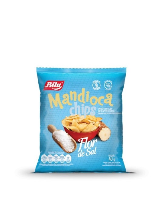 Salgadinho Mandioca Chips Flor De Sal 40Gr Bilu - Pacote