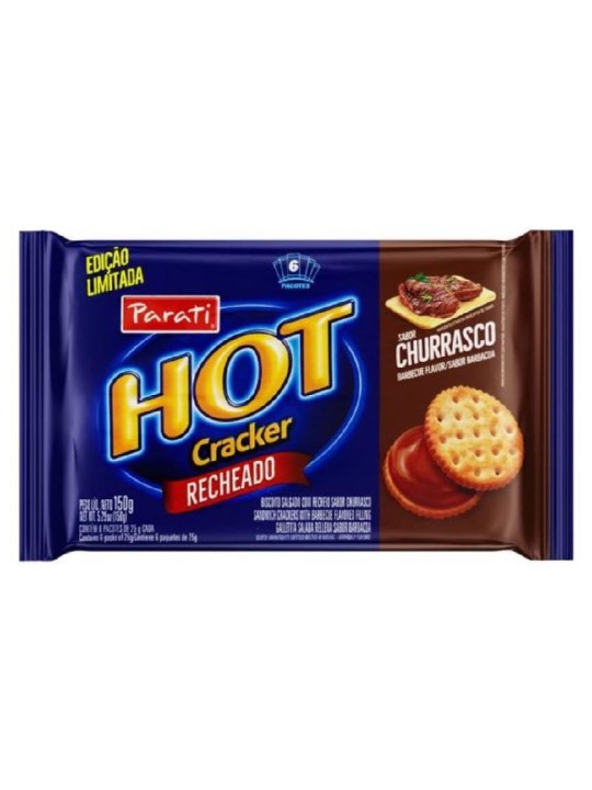 Biscoito Recheado Hot Cracker Churrasco 6X25X150Gr Hot Cracker - Pacote
