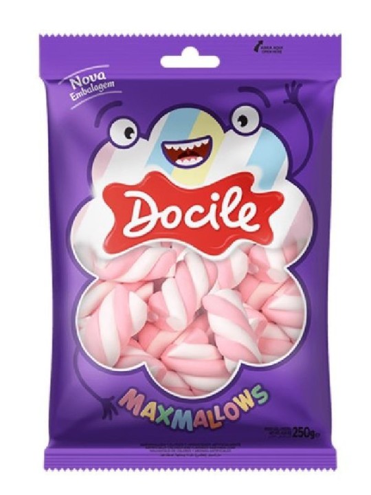 Marshmallows Twist Rosa/Branco Baunilha 250Gr