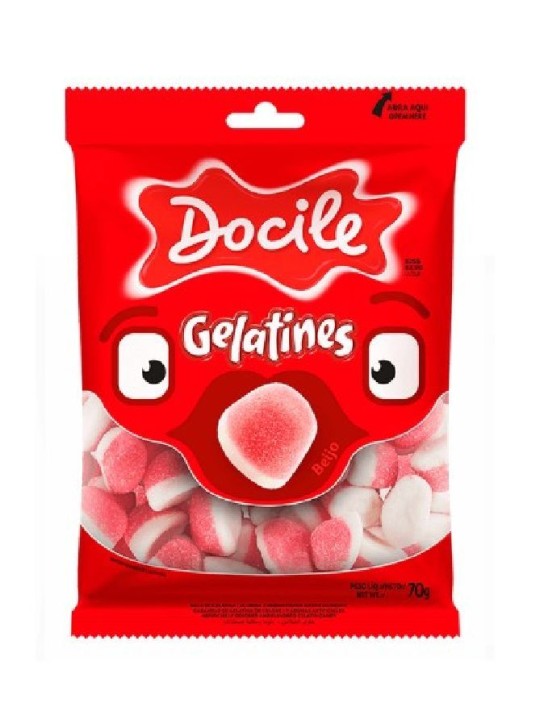 Gelatinas Beijo 250Gr Docile - Pacote