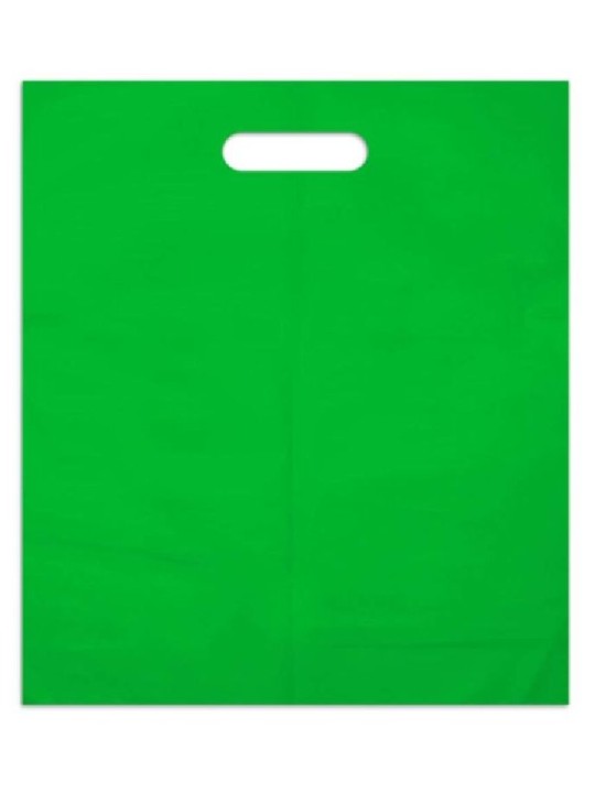 Sacola Plastica Alça Vazada Verde 25X35X08 Orleplast - Pacote C/100 Un