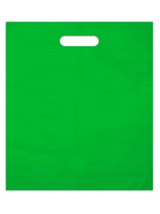 Sacola Plastica Alça Vazada Verde 30X45X08 Orleplast - Pacote C/100 Un