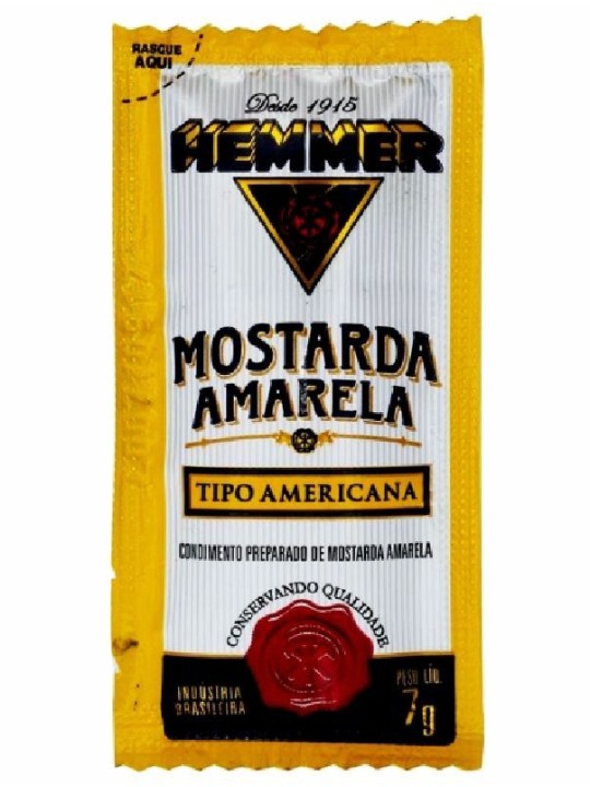 Mostarda Amarela Sache Hemmer 190X7Gr Hemmer - Caixa C/190 Un