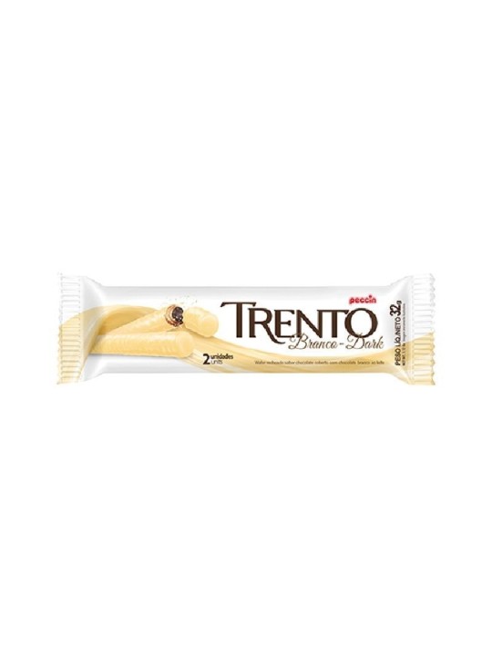 Trento Wafer Rolinhos Rech Choc Branco 32Gr