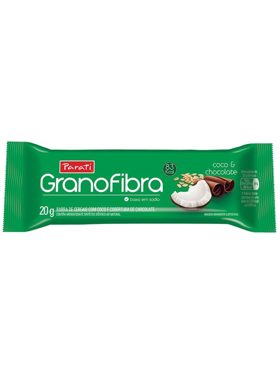 Barra Cereal Granofibra Coco/Chocolate 20Gr Granofibra - Unidade
