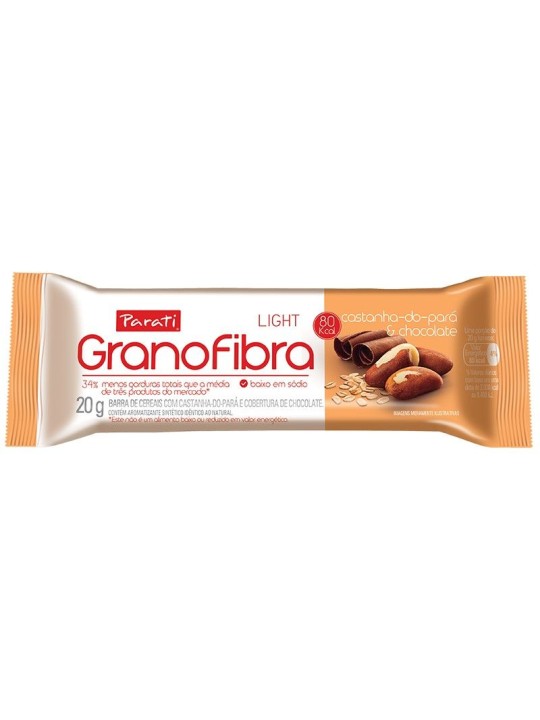 Barra Cereal Granofibra Light Castanhadopara/Chocolate 20Gr Granofibra - Unidade