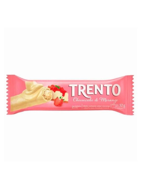 Trento Wafer Rolinhos Cheesecake De Morango 32Gr