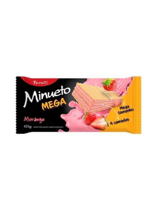 Biscoito Wafer Minueto Mega Morango 105Gr Minueto - Unidade