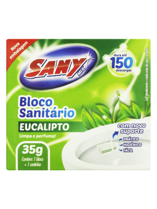 Bloco Sanitario Odorizante Sanymix Eucalipto Ap+Refil 35Gr Sanybrilho - Unidade