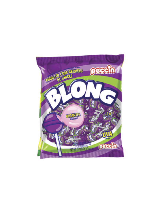 Pirulito Blong Uva C/24Un 672Gr Peccin - Pacote