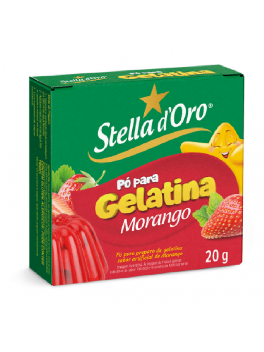 Gelatina Po Morango 36X20G Stella Doro