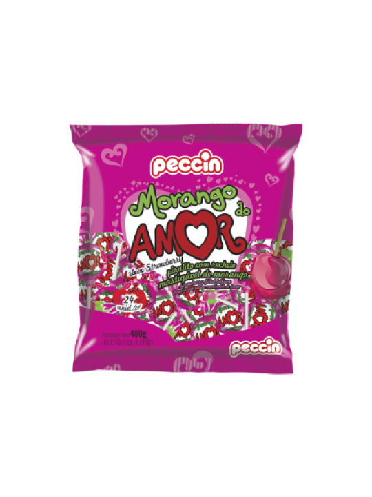 Pirulito Morango Do Amor 480G
