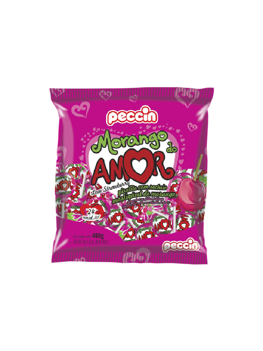 Pirulito Morango Do Amor 480G