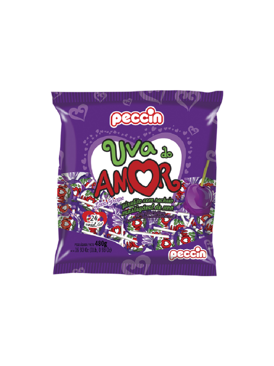 Pirulito Uva Do Amor 480G