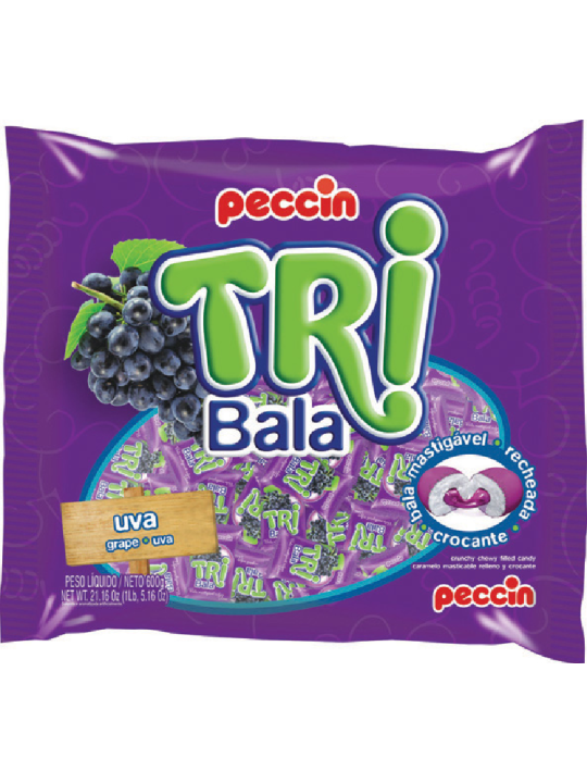 Bala Tribala Uva 500G Peccin - Pacote