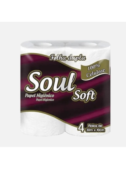 Papel Higienico Soft Folha Dupla 100% Celulose 16X4X30M Soul