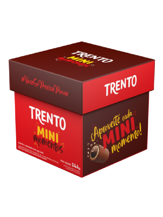 Wafer Trento Mini Momentos Sobremesas Chocolates 9X16Gr Peccin - Display C/9 Un