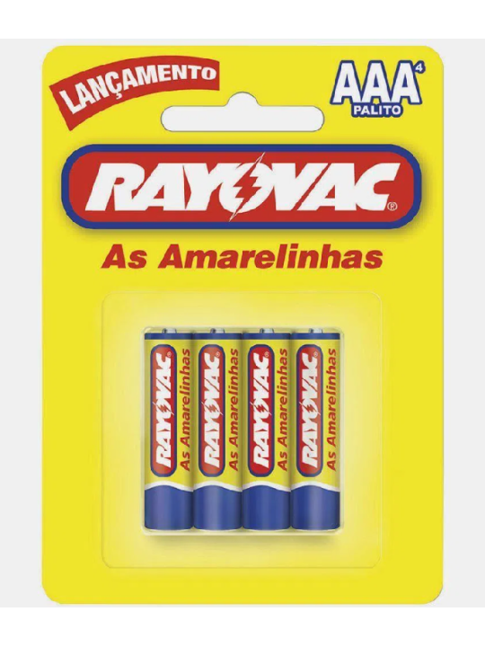 Pilha Amarela Aaa Palito C/4 - Display - Rayovac