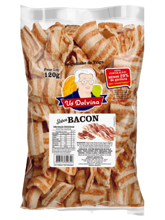 Salgado Bacon Listrado Vo Dolvina 120Gr - Pacote