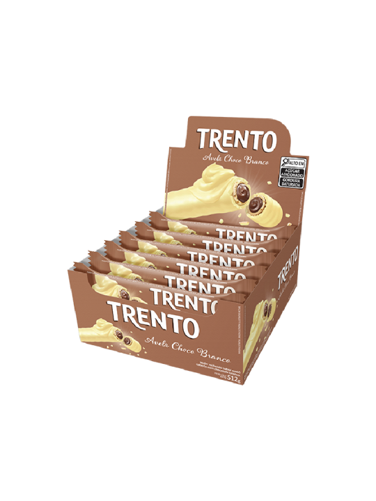 Trento Wafer Avela Chocolate Branco 16X2Un 512Gr Peccin - Display C/16 Un