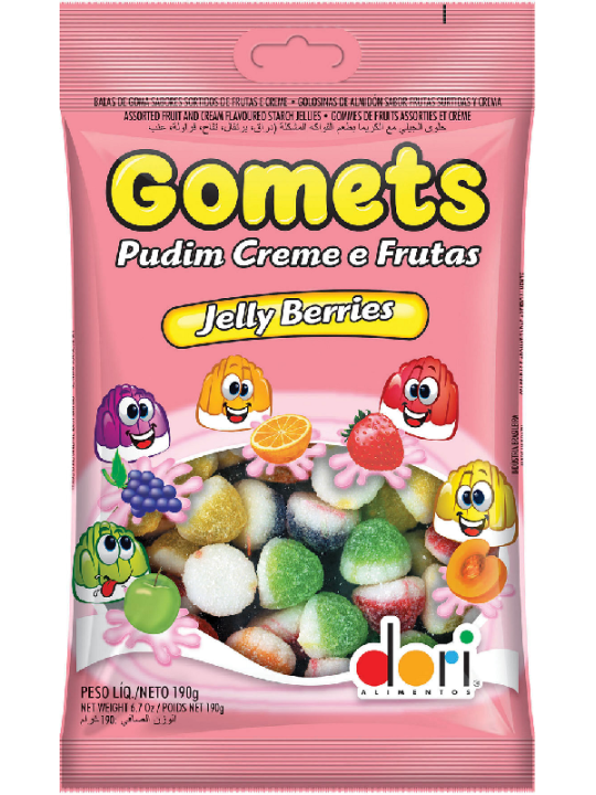 Bala Gomets Pudim Frutas 150R Dori - Pacote