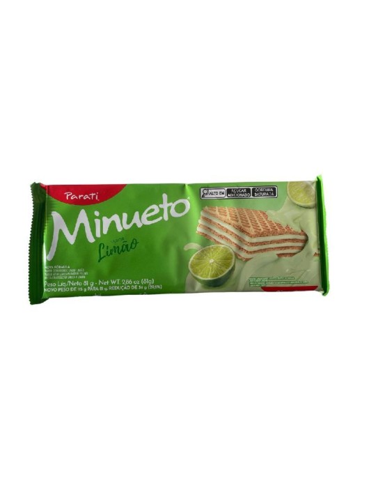 Biscoito Wafer Minueto Limão 81Gr - Pacote - Parati