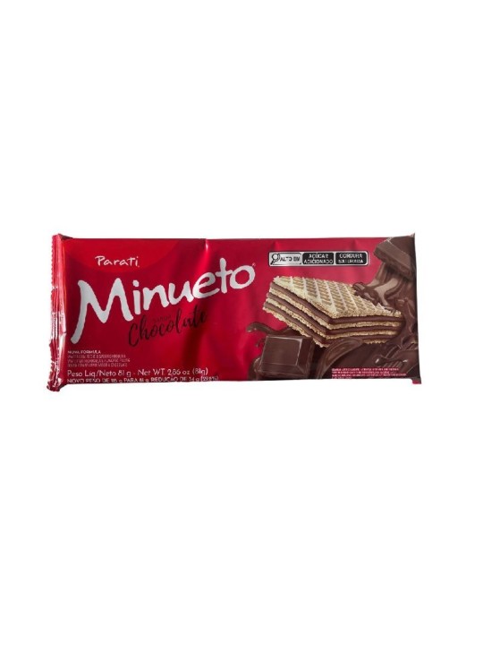 Biscoito Wafer Minueto Chocolate 81Gr - Pacote - Parati