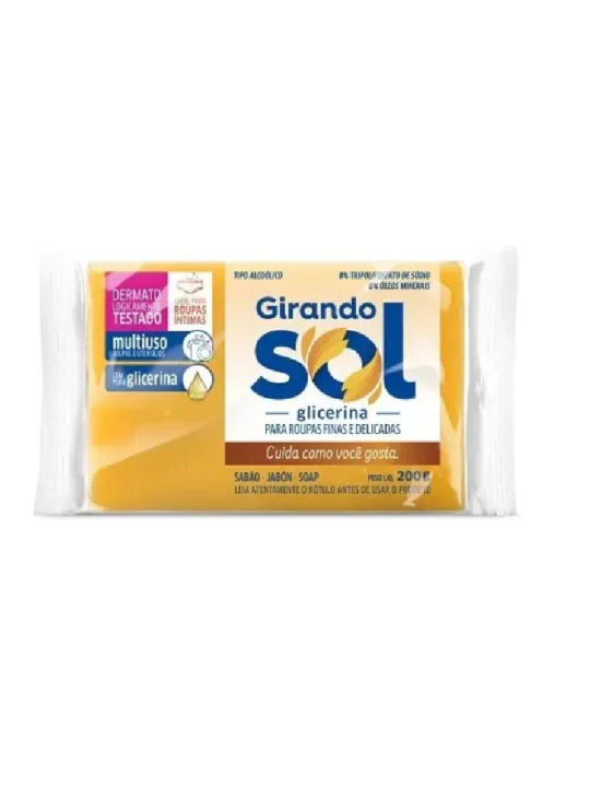 Sabao Barra Glicerinado Unitario 200Gr - Unidade - Girando Sol