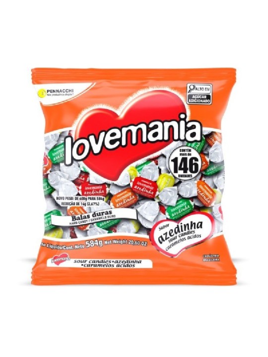 Bala Love Mania Azedinha 500Gr