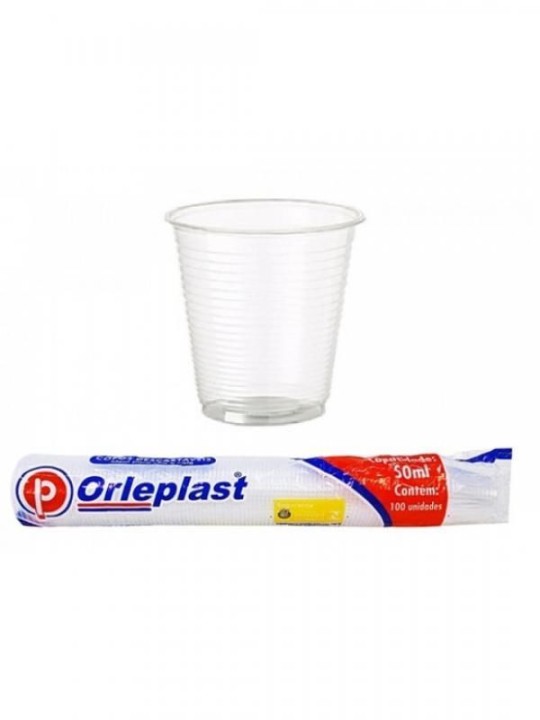 Copo Plastico Transparente 80Ml Abnt Orleplast - Pacote C/100 Un